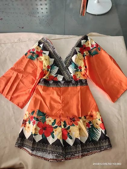 CD | Romper elegant cu imprimeu floral