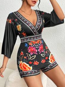 CD | Romper elegant cu imprimeu floral