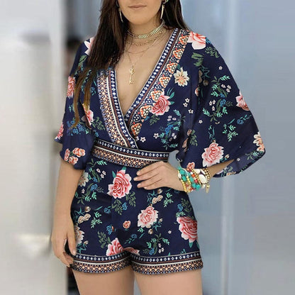 CD | Romper elegant cu imprimeu floral