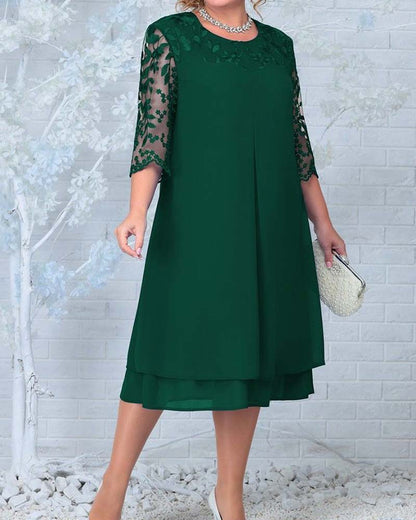 CD | Rochie casual lejeră din șifon brodat