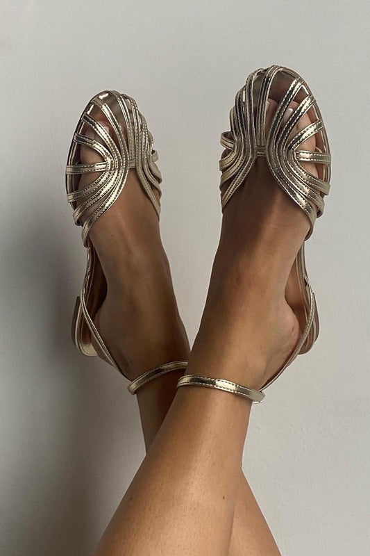 CD | Hollow Out rotund Toe pantofi curea glezna