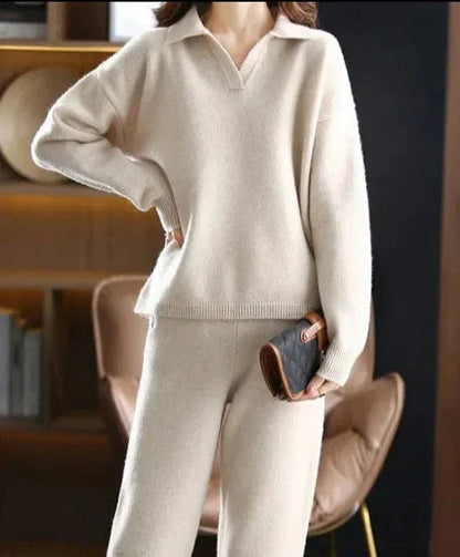 CD | 2 piese set doamnelor oversized trening polo guler jumper și pantaloni