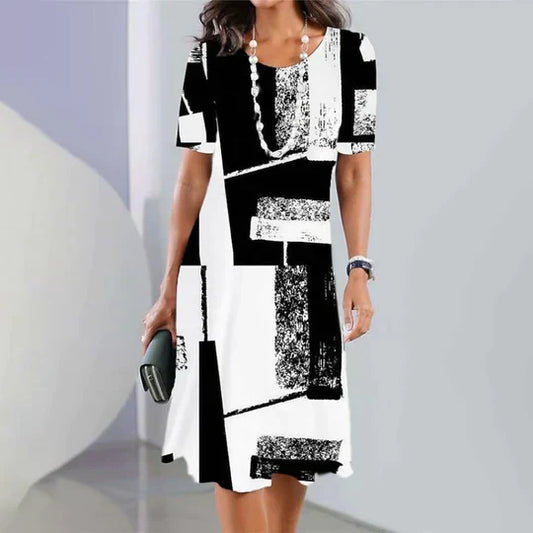 CD | Rochie casual cu imprimare digitală pentru femei