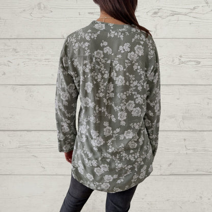 CD | Top floral elegant cu mânecă lungă