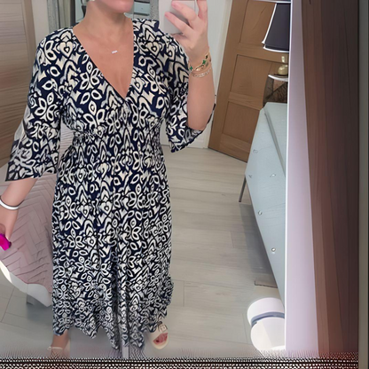 CD | Vara Flare Sleeve rochie lungă plajă