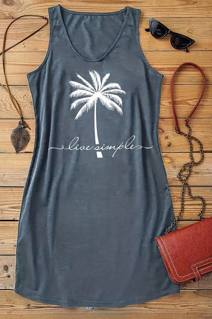 CD | Rochie mini fără mâneci cu imprimeu de nucă de cocos
