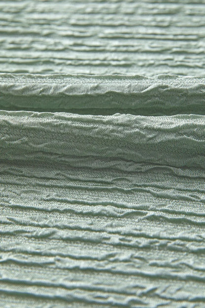 CD | Culoare solidă texturată Crinkle Rochie tricou cu mânecă scurtă
