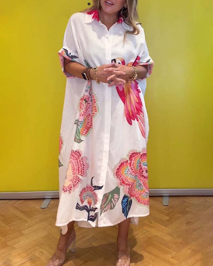 CD | Rochie lungă imprimată cu răsuciri