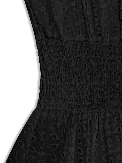 CD | Rochie mini cu mâneci adunate și ochiuri