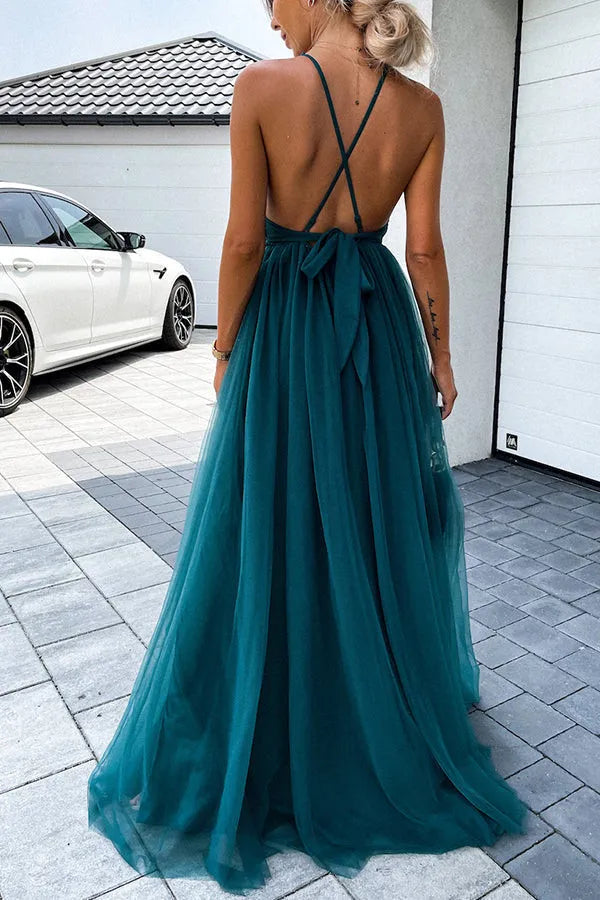 CD | Rochie maxi plisată fără spate