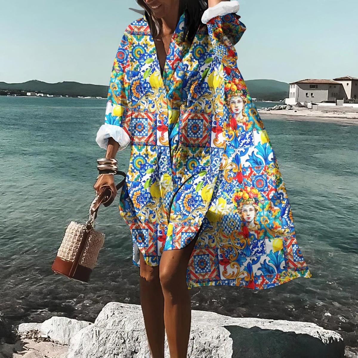 CD | Rochie mini cu mâneci lungi și guler