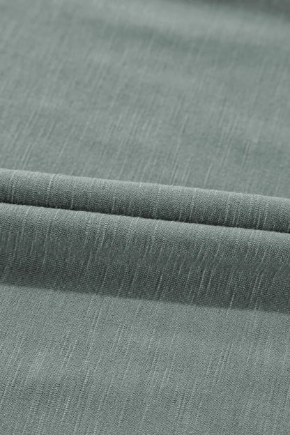 CD | Ruffled Gathered cusătură rotund gât rochie tricou