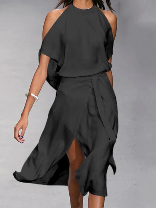 CD | Rochie midi casual fără umeri