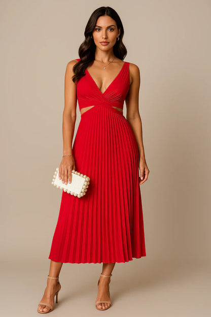 CD | Rochie midi plisată elegantă pentru femei