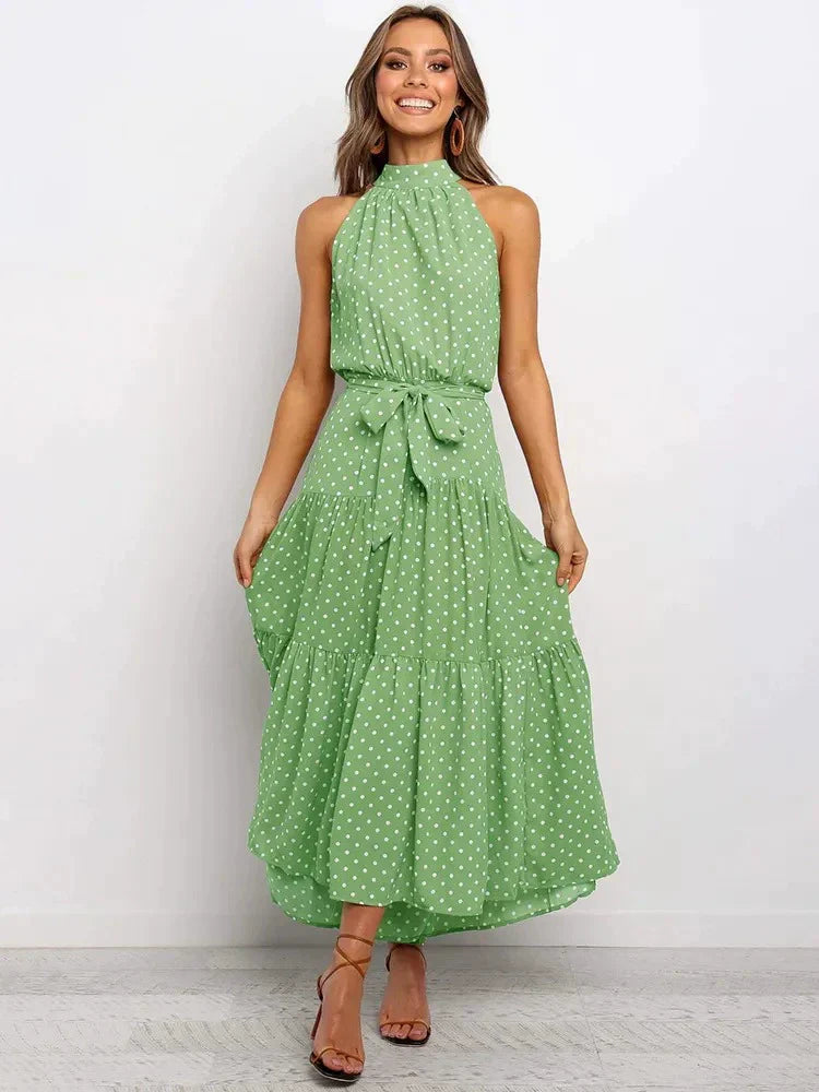 CD | Rochie midi fără mâneci cu buline