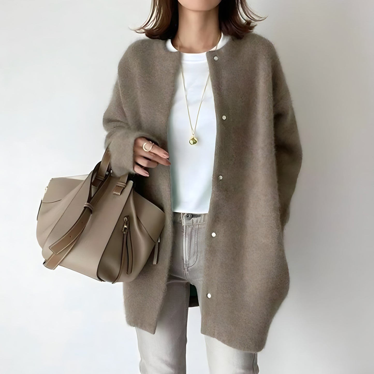 CD | Cardigan minimalist din amestec de lână