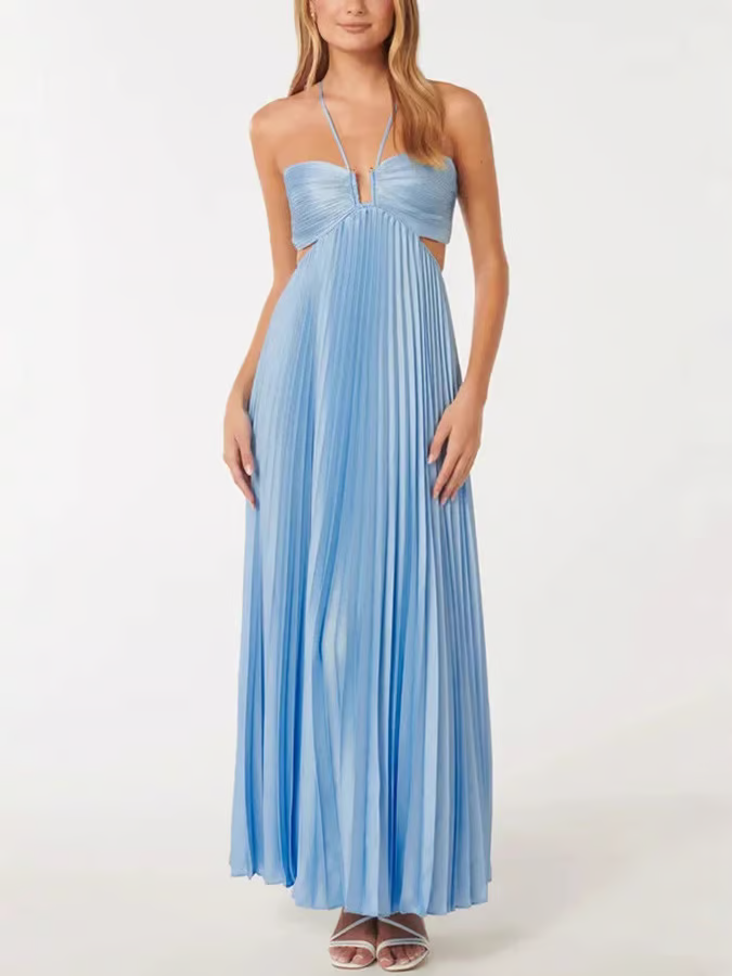 CD | Vara strălucire Halter rochie maxi