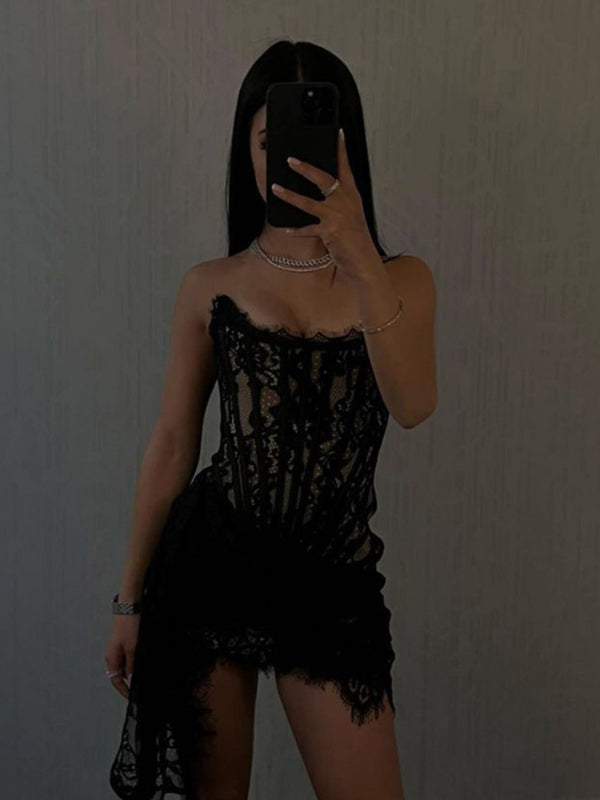 CD | Corset dantelă rochie pentru femei | Mini