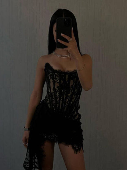 CD | Corset dantelă rochie pentru femei | Mini