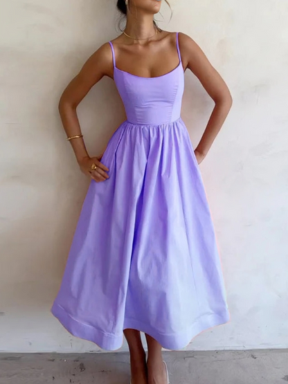 CD | Rochie maxi fluidă cu stele spaghete