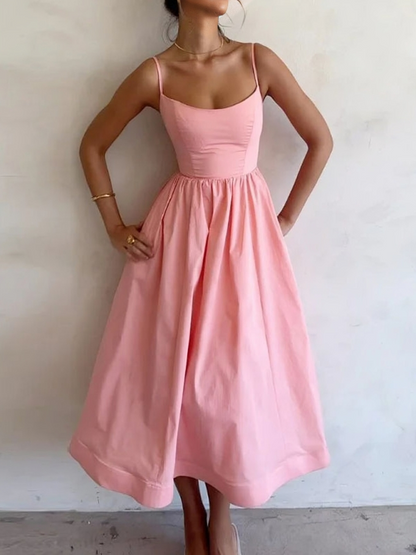 CD | Rochie maxi fluidă cu stele spaghete