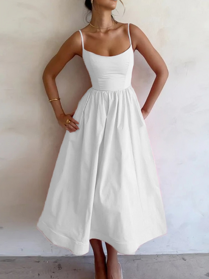 CD | Rochie maxi fluidă cu stele spaghete