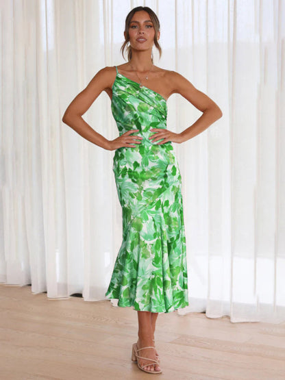 CD | Rochie midi asimetrică cu model floral