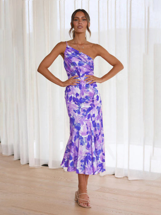 CD | Rochie midi asimetrică cu model floral