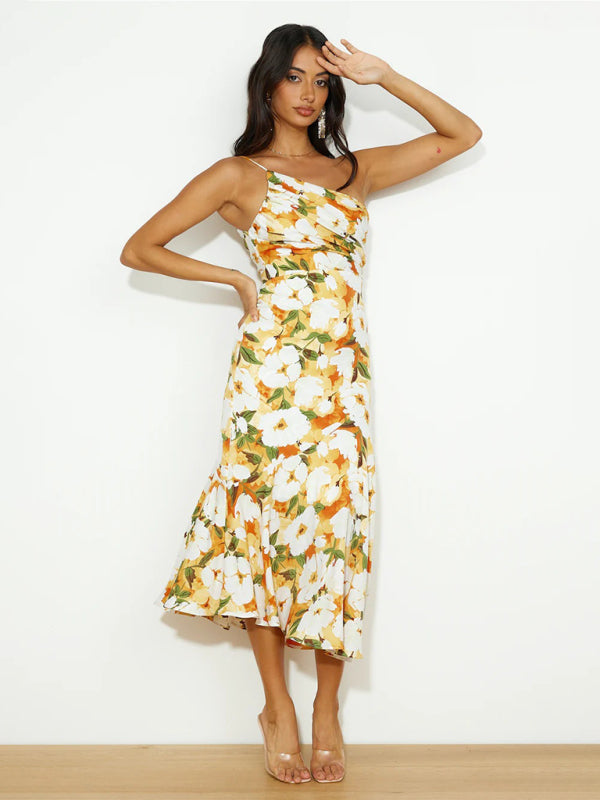 CD | Rochie midi asimetrică cu model floral