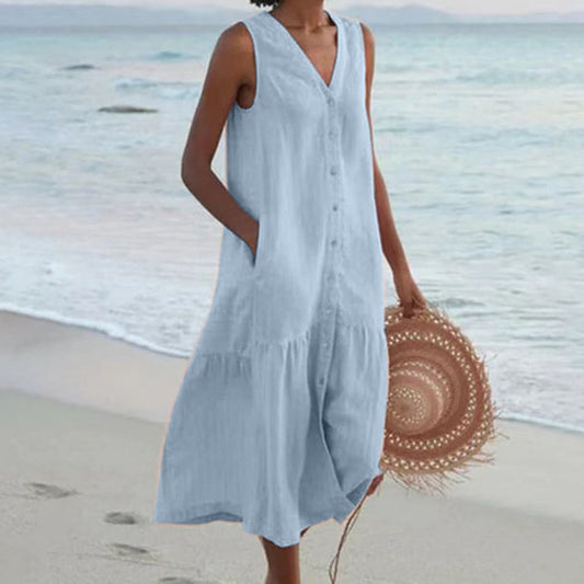 CD | Rochie midi elegantă fără mâneci