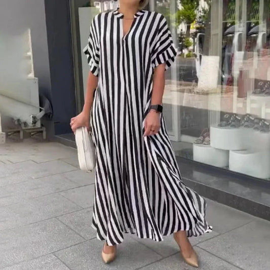 CD | - Rochie elegantă cu dungi