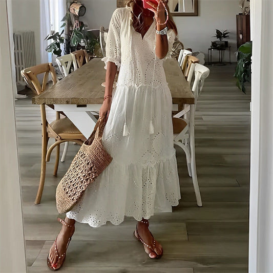 CD | - Rochie albă elegantă de vară