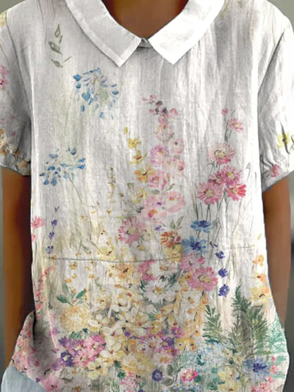 CD | Tricou din lenjerie și bumbac cu model imprimat