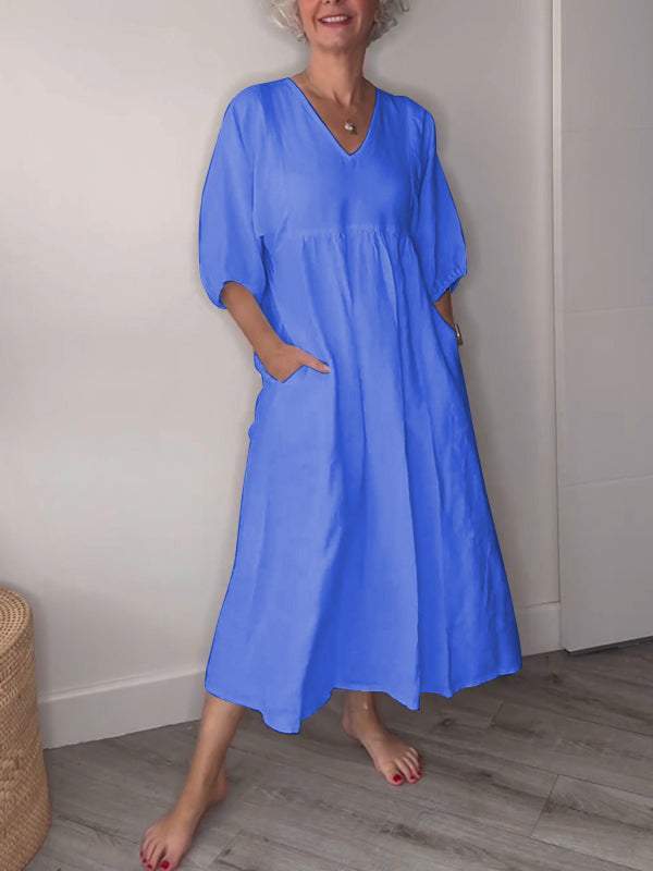CD | Rochie maxi cu decolteu în V și eleganță relaxată
