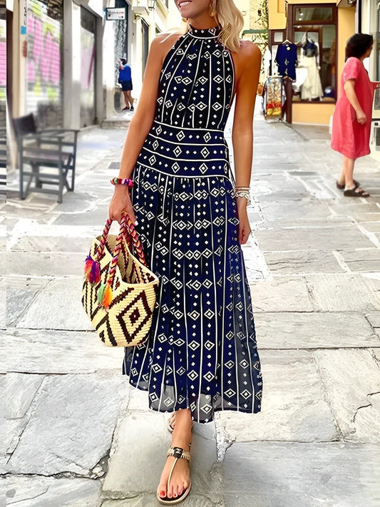 CD | - Rochie albastră cu model