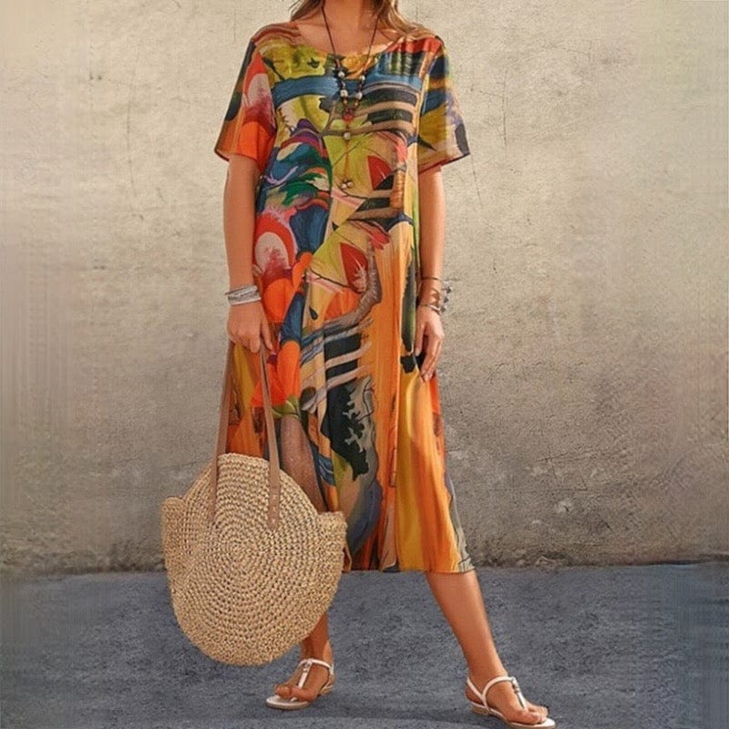 CD | - Rochie de vară cu imprimeu abstract