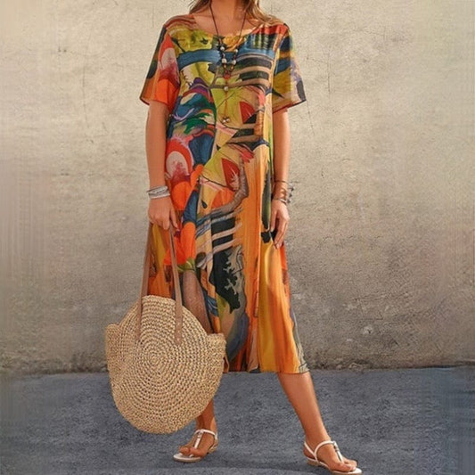 CD | - Rochie de vară cu imprimeu abstract