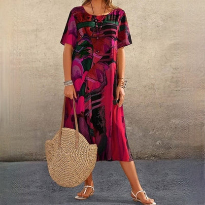 CD | - Rochie de vară cu imprimeu abstract