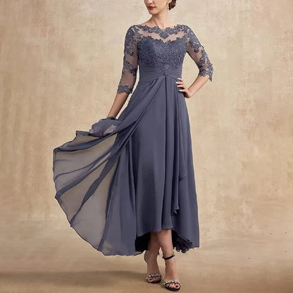 CD | Rochie maxi din sifon cu mâneci transparente în lungime midi