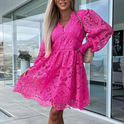 CD | Rochie midi elegantă din dantelă în linie A