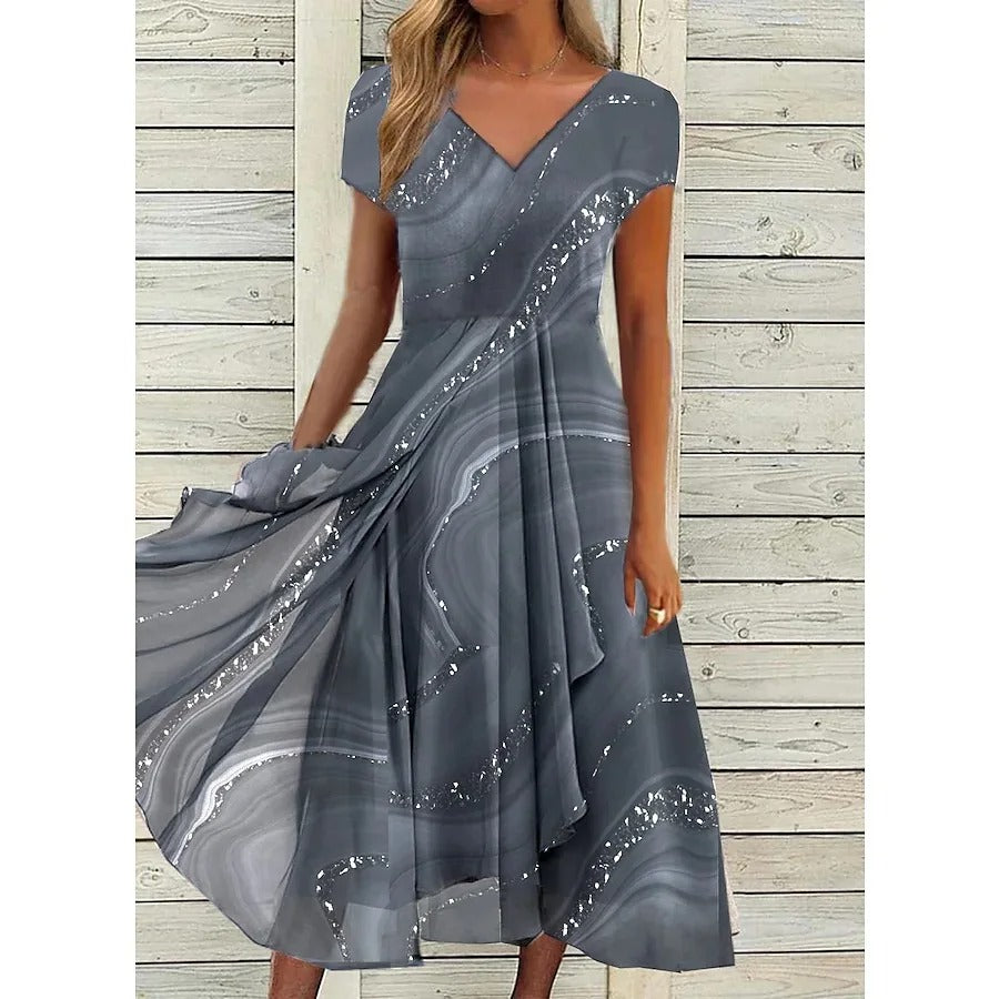 CD | Rochie midi cu decolteu în V