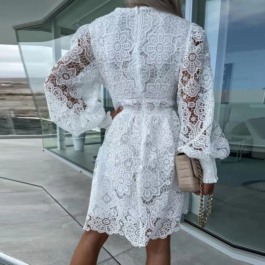 CD | Rochie midi elegantă din dantelă în linie A