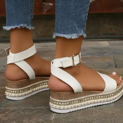 CD | Sandale wedge cu pietre