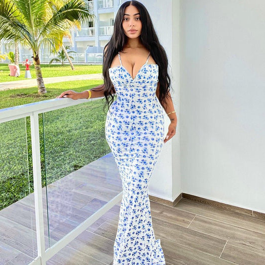 CD | Rochie midi bodycon cu flori