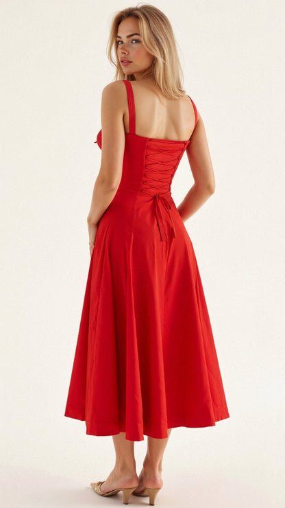 CD | Rochie de vară midi cu bretele și crăpătură pentru eleganță modernă