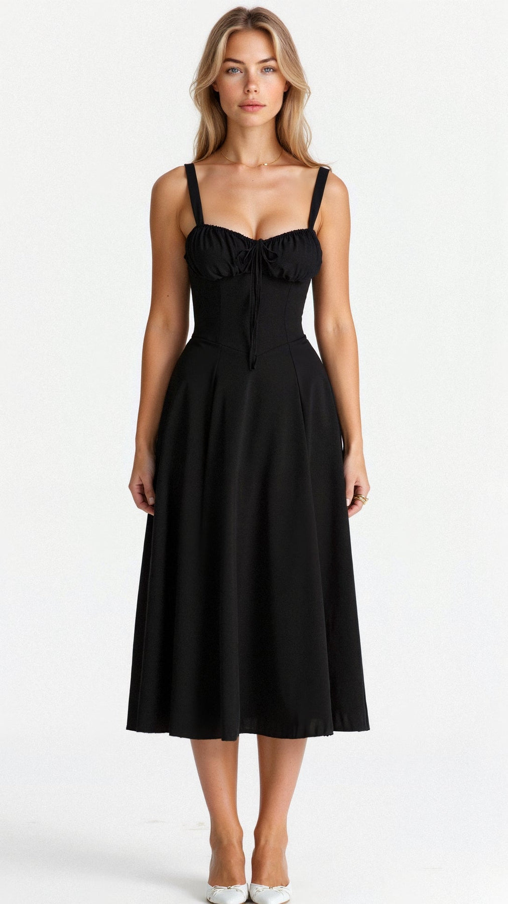 CD | Rochie de vară midi cu bretele și crăpătură pentru eleganță modernă