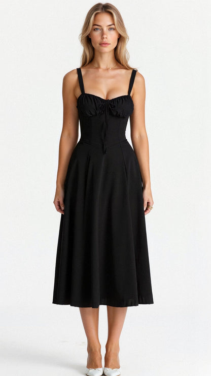 CD | Rochie de vară midi cu bretele și crăpătură pentru eleganță modernă