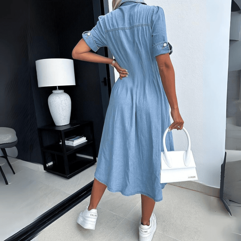 CD | Rochie midi de vară | Rochie midi cu mâneci, denim