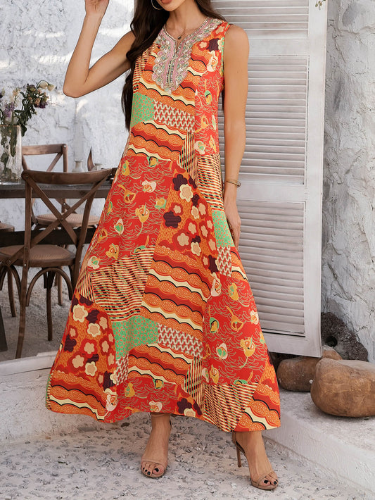 CD | Rochie midi cu imprimeu etnic