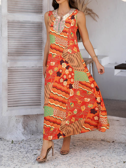 CD | Rochie midi cu imprimeu etnic